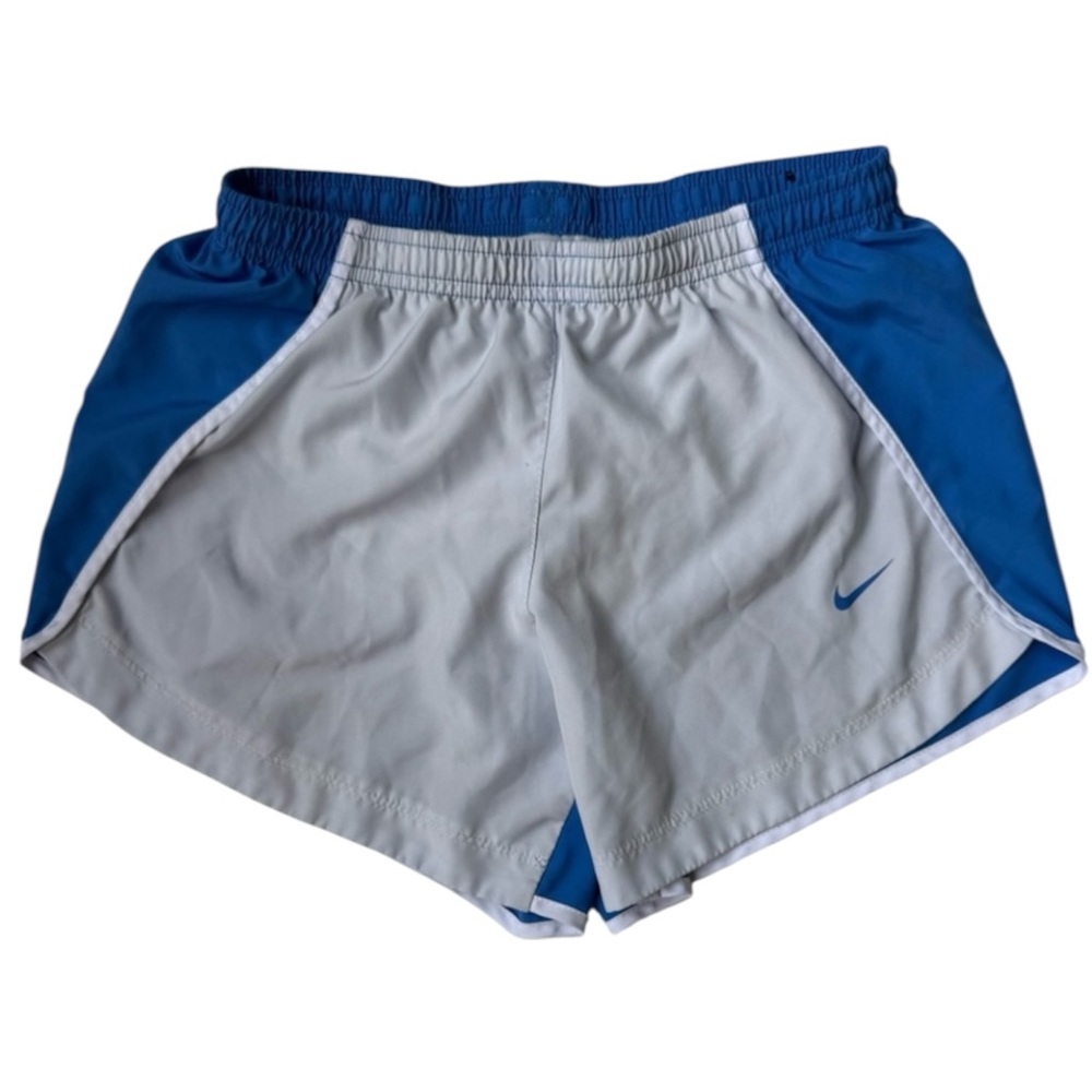 Nike Girls Blue, Grey, and White Running Athletic Shorts Size Youth Large